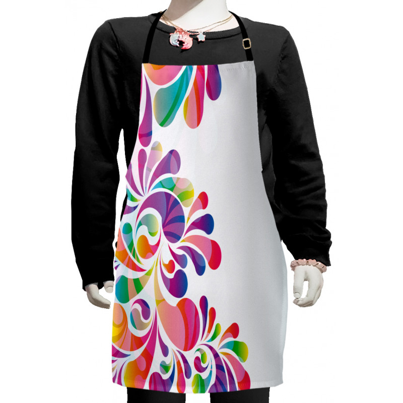 Curvy Floral Design Kids Apron