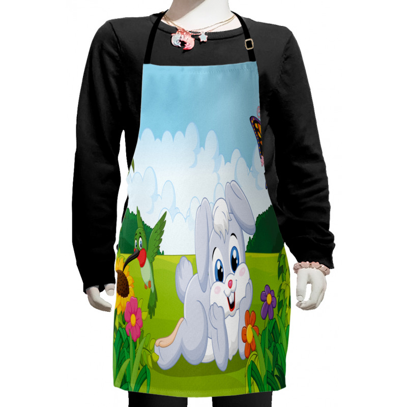 Rabbits Grass Bees Kids Apron