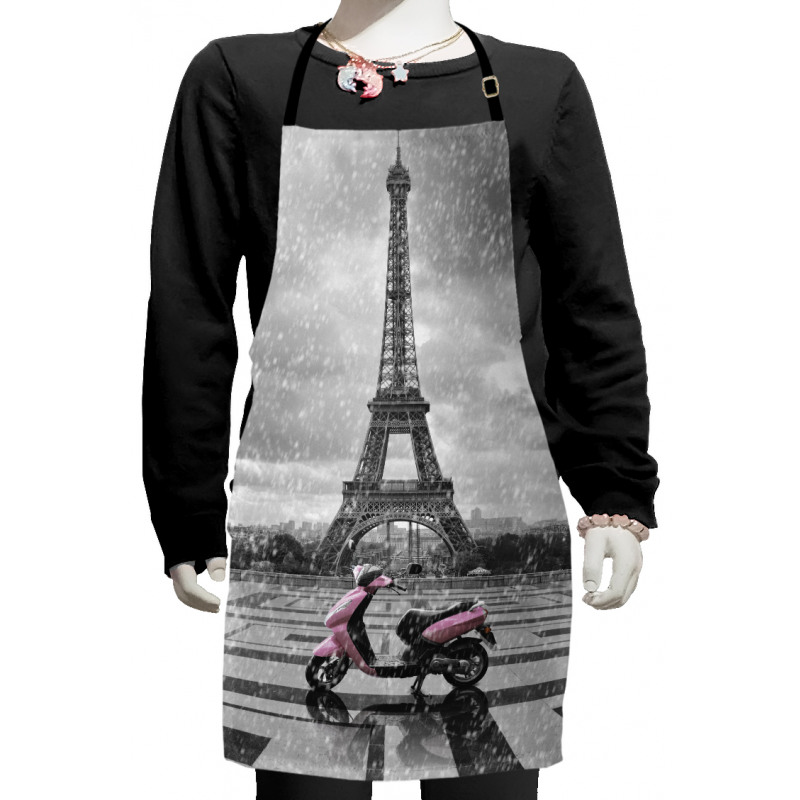 Paris Scene Moped Kids Apron