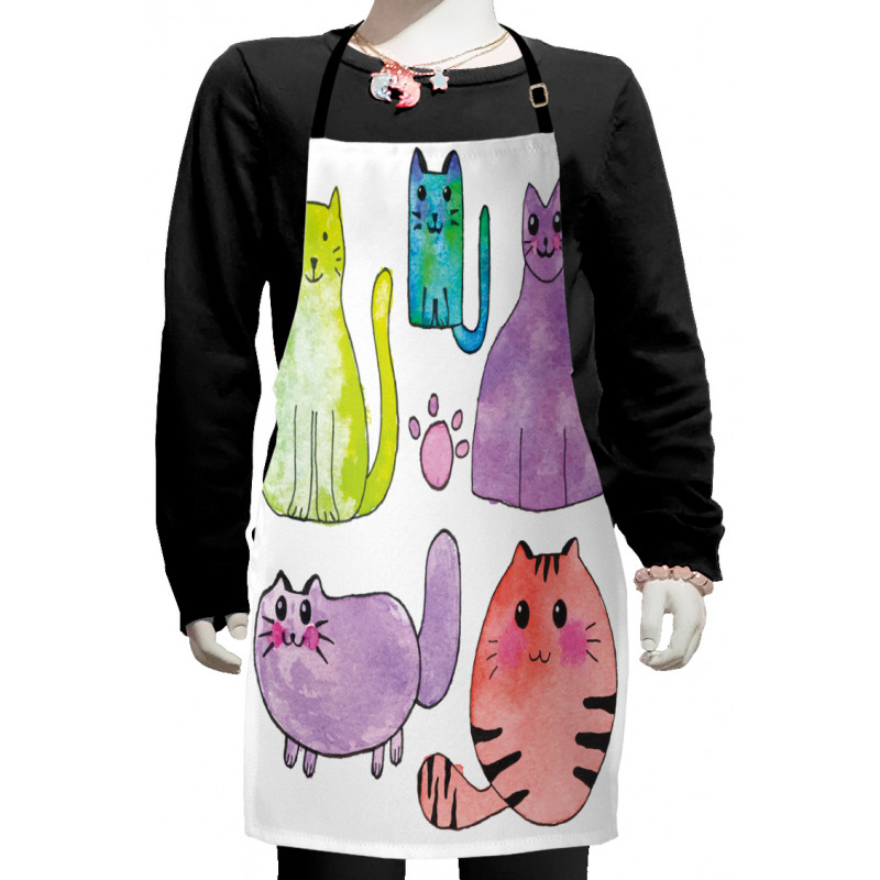 Cats in Watercolor Style Kids Apron