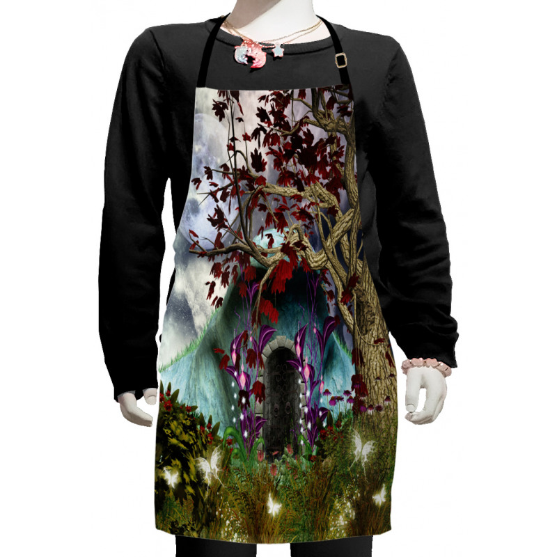 Abstract Goth Tree and Cave Kids Apron