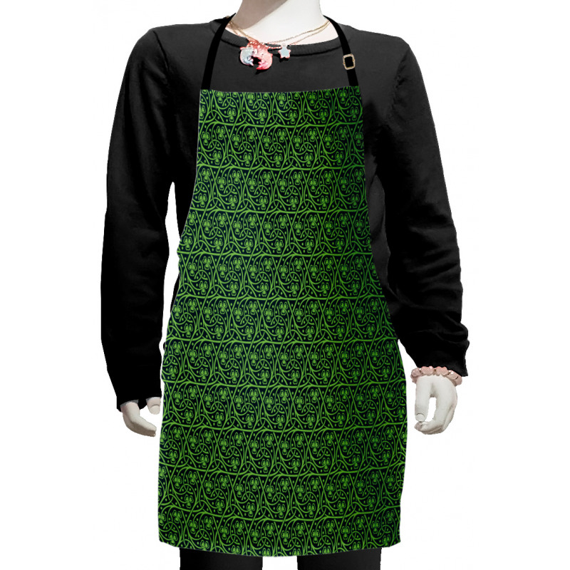 Intricate Clover Twigs Kids Apron