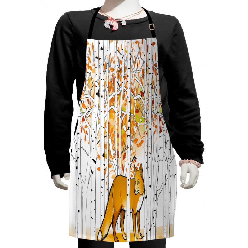 Fox Autumn Forest Kids Apron