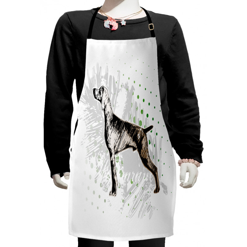 Dog Sketch Art Kids Apron