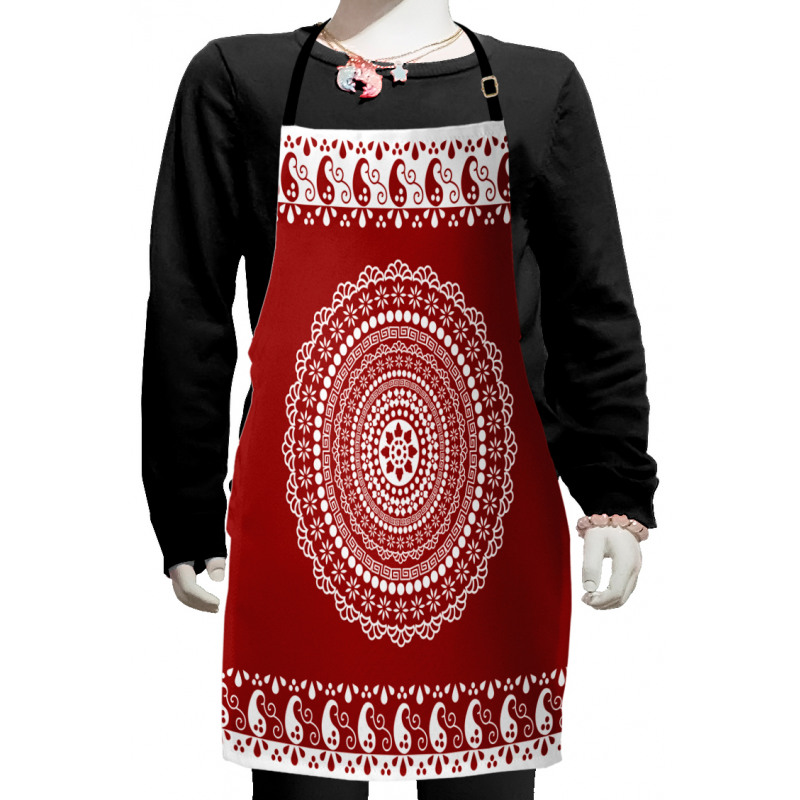 Paisley Side Border Kids Apron