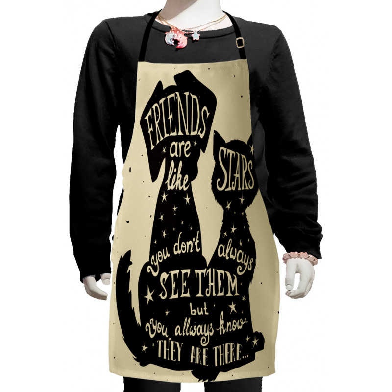 Cat Dog Friends Kids Apron