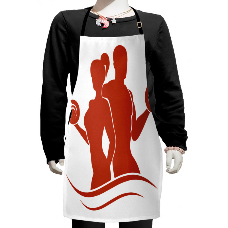 Muscled Man and Woman Kids Apron