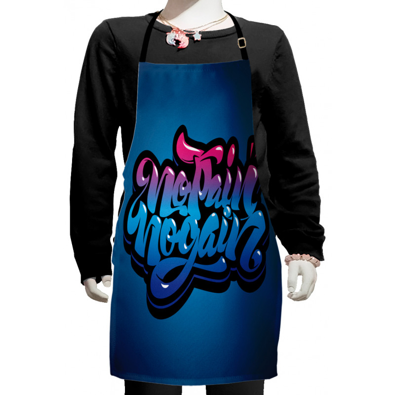 No Pain No Gain Words Kids Apron