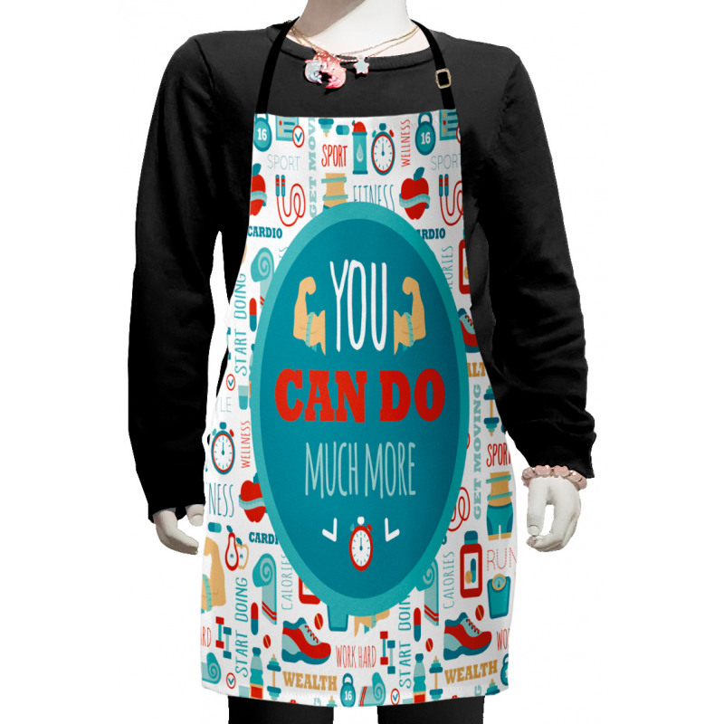 Encouraging Gym Phrase Kids Apron