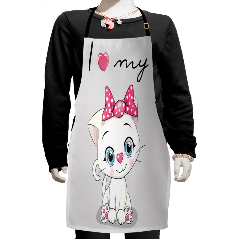 Cartoon Cat Pet Kids Apron