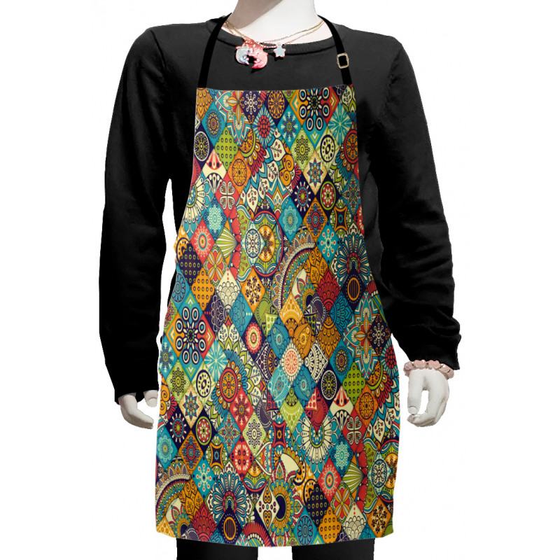 Checkered Folk Kids Apron