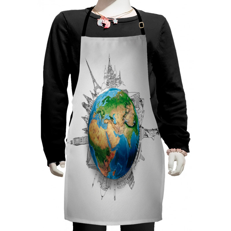 Realistic Globe Planet Kids Apron