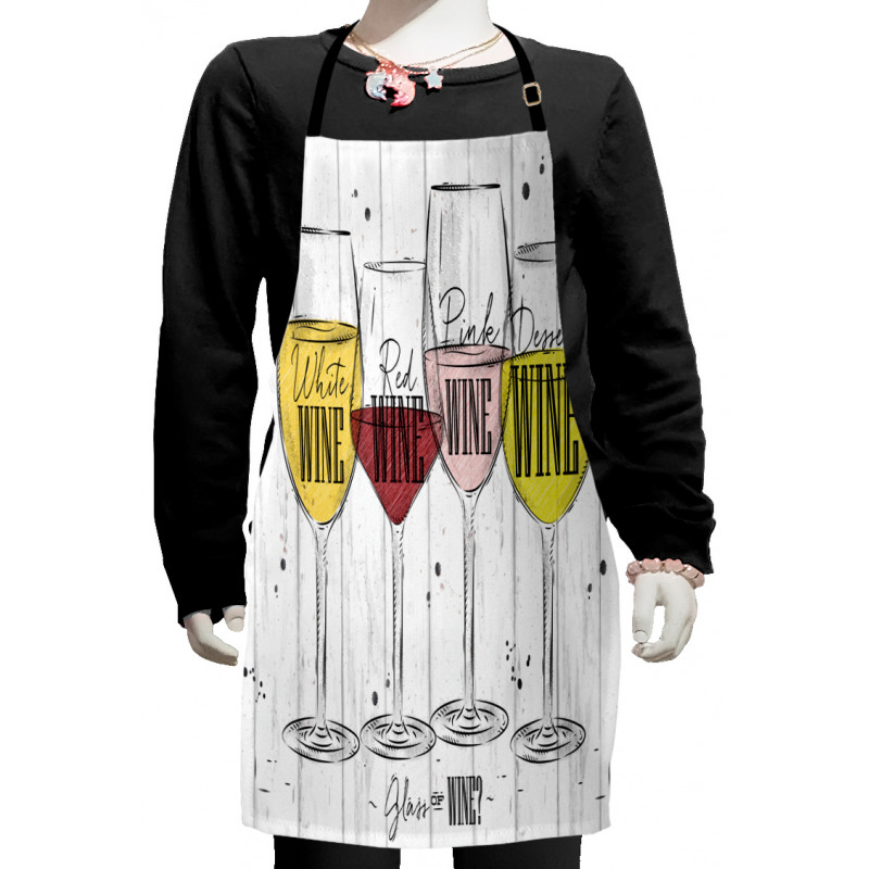 4 Types of Wine Rustic Kids Apron