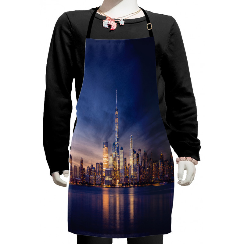 New York Skyline Evening Kids Apron