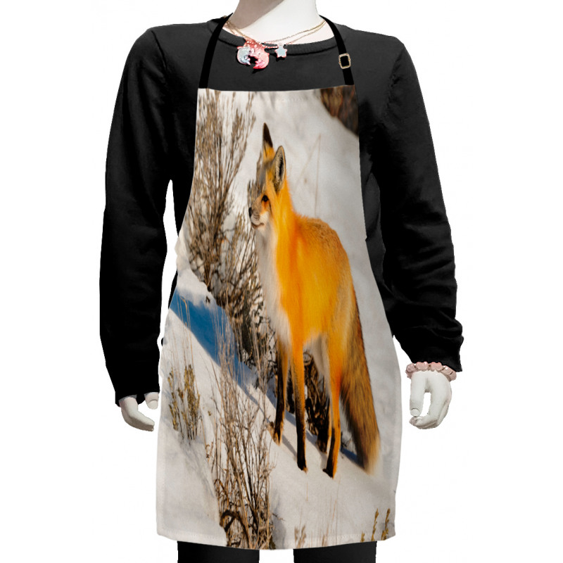 Red Fox in Snowy Nature Kids Apron