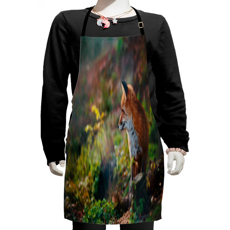 Young Wild Fox in Woodland Kids Apron