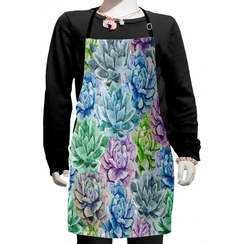 Flowers in Watercolor Kids Apron