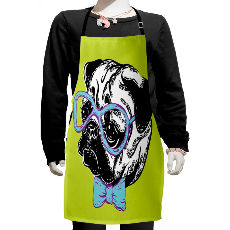 Pug with a Bow Tie Kids Apron