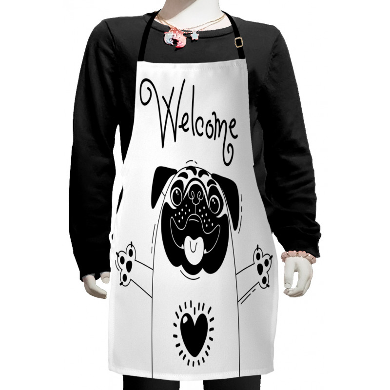 Black and White Dog Kids Apron