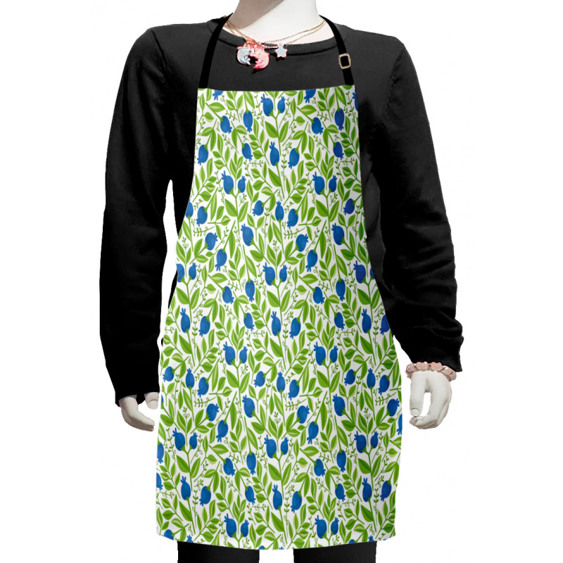 Flowering Blueberry Leaf Kids Apron