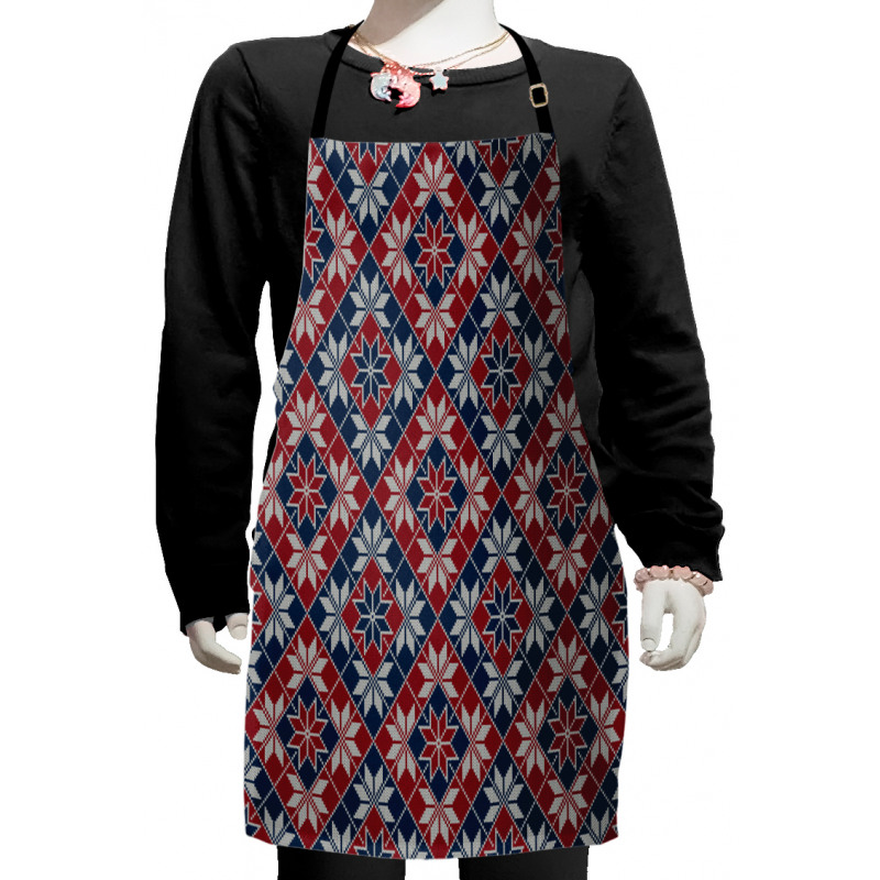 Tartan Geometric Floral Kids Apron