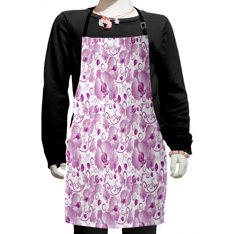 Ornate Floral Curly Leaf Kids Apron