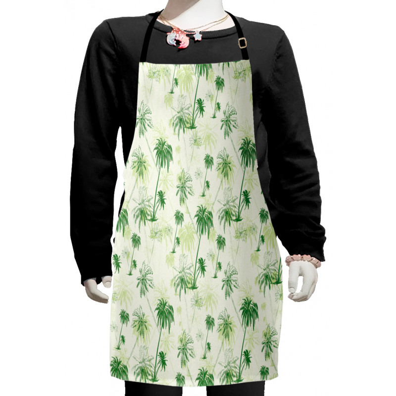 Sketch Style Palm Trees Kids Apron