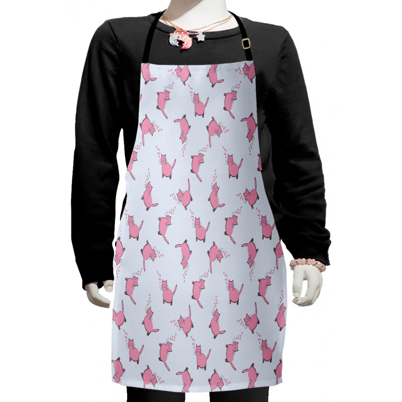 Romantic Pink Kittens Kids Apron