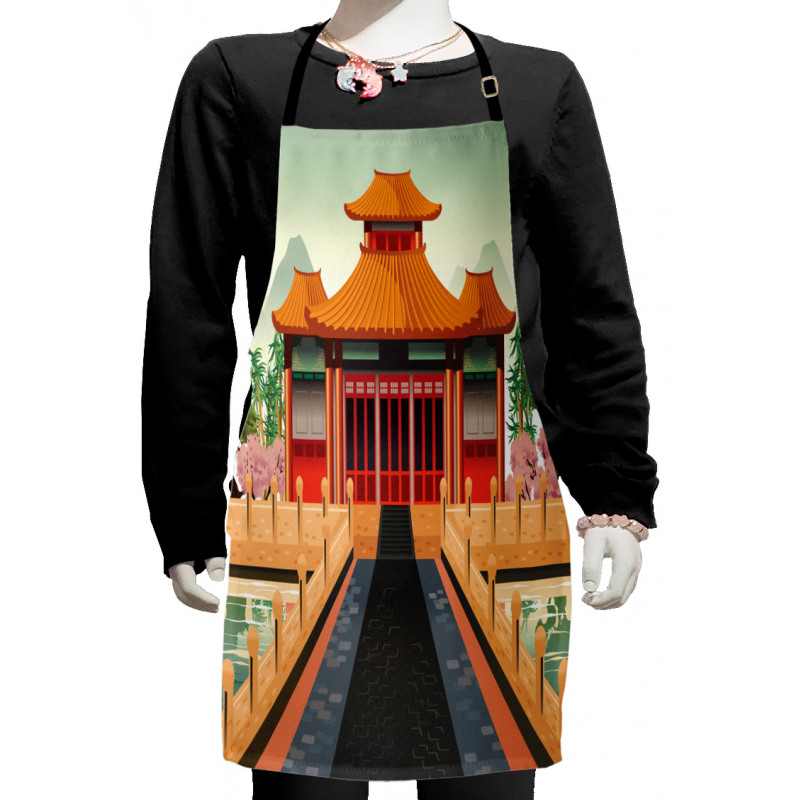 Chinese Building Asia Kids Apron