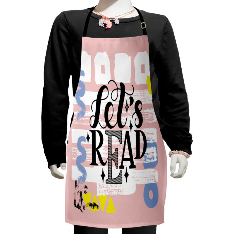 Lets Read Phrase Pastel Kids Apron