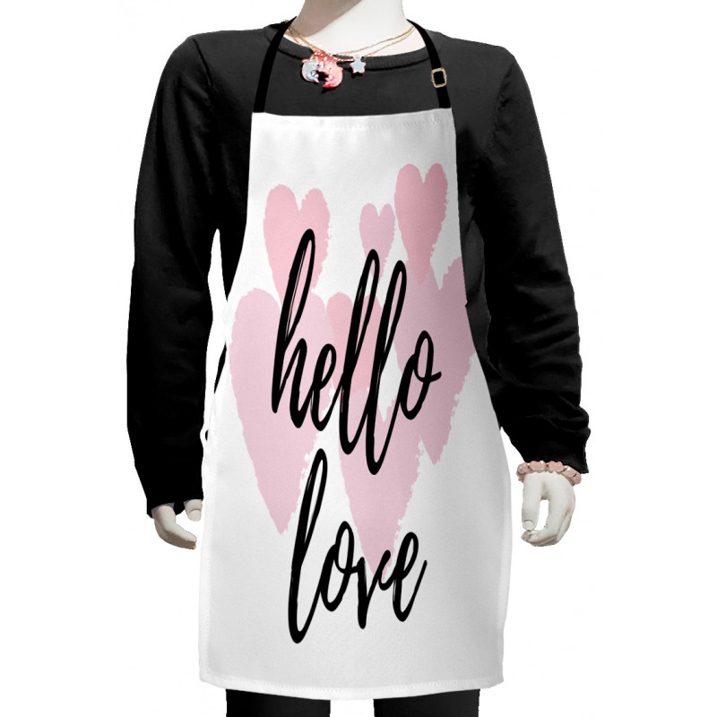 Romantic Phrase Hearts Kids Apron