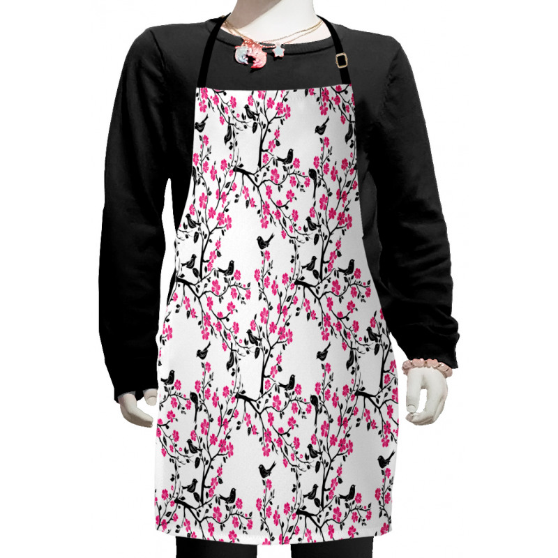 Sakura Tree Bird Kids Apron