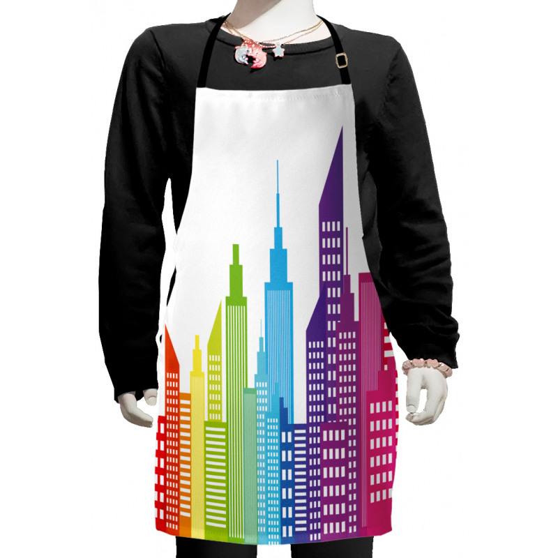 Colorful Skyline Urban Kids Apron