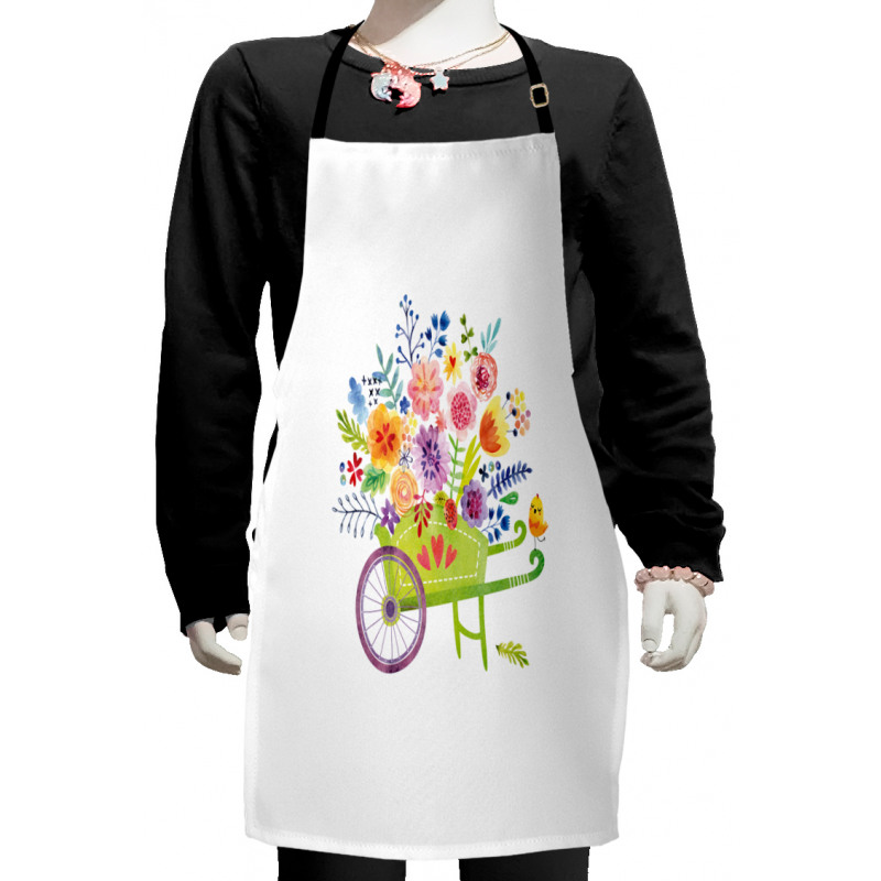 Wheelbarrow Flowers Kids Apron