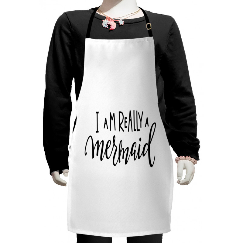 Monochrome Words Kids Apron