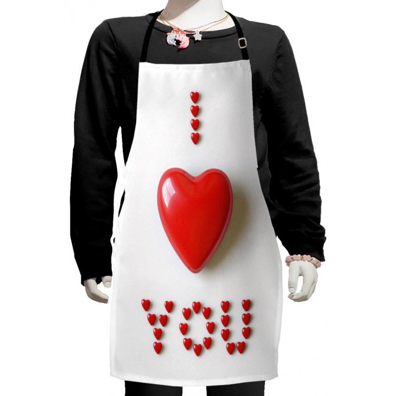 3D Heart Letters Kids Apron