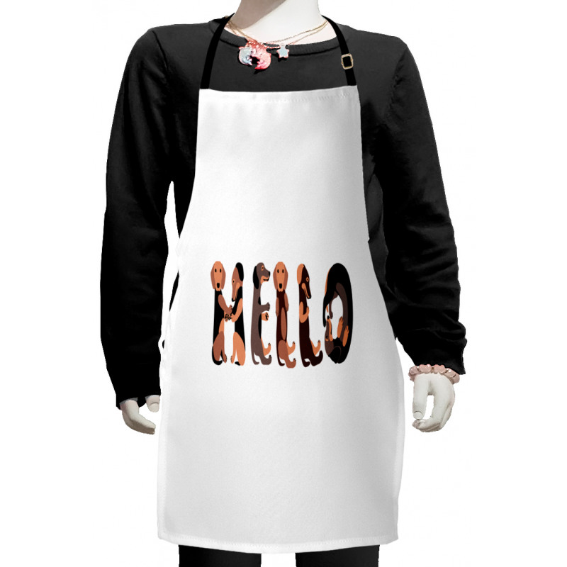 Puppies Saying Hello Kids Apron