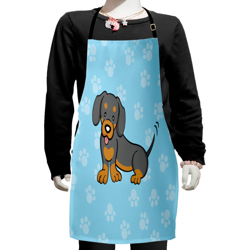 Happy Puppy Cartoon Kids Apron