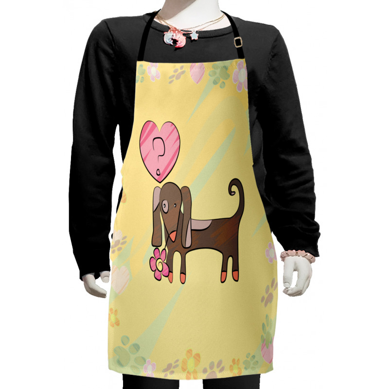 Colorful Dog Design Kids Apron