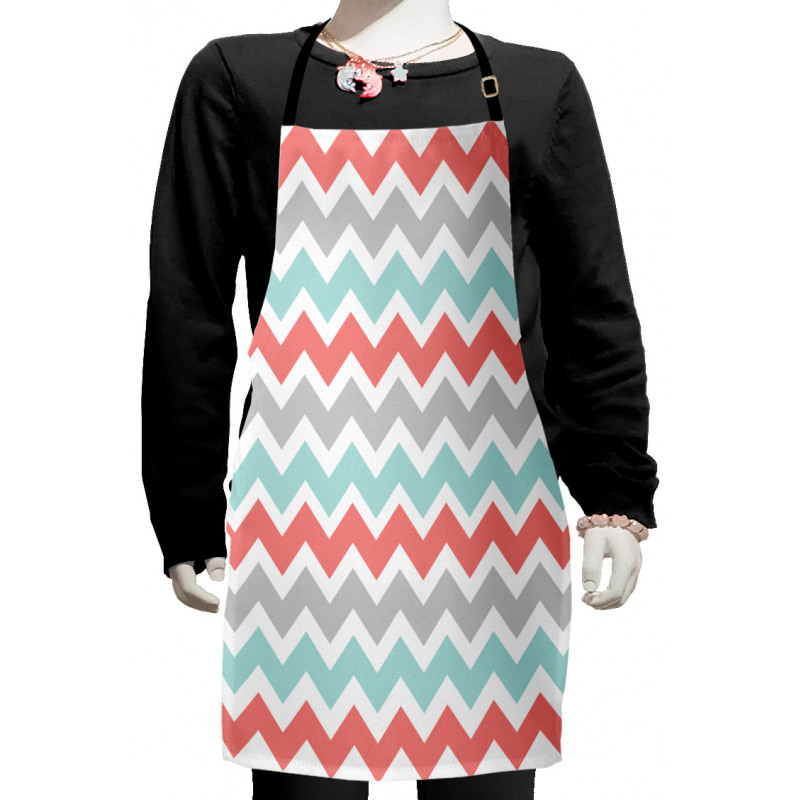 Cute Artful Pastel Zigzags Kids Apron