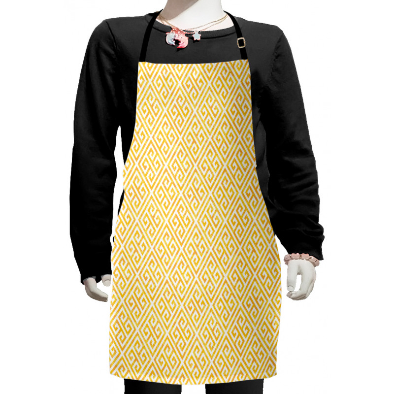 Yellow and White Maze Kids Apron