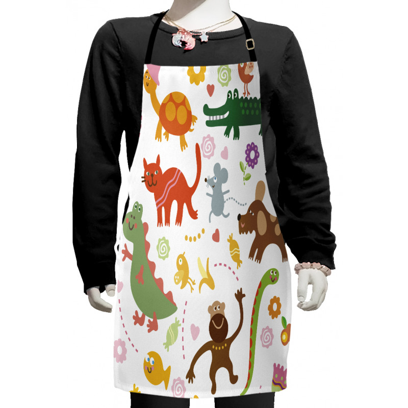 Jolly Cartoon Animals Kids Apron