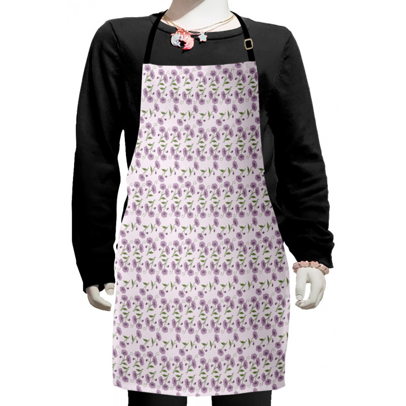 Retro Violets Buds Kids Apron