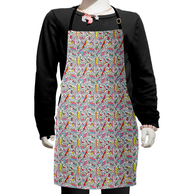 Memphis 90s 3D Shapes Kids Apron