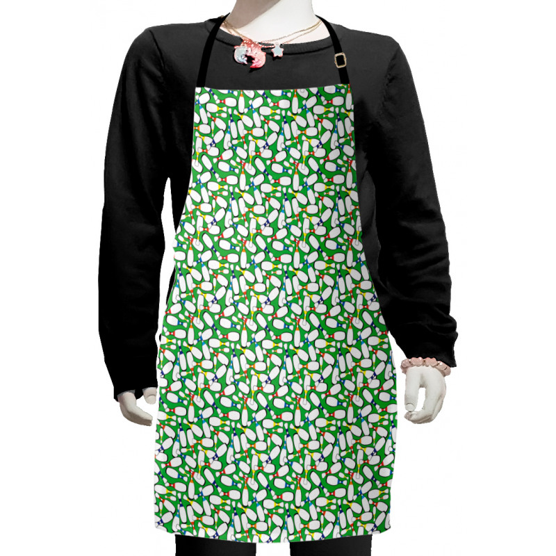 Colorful Pins on Green Kids Apron