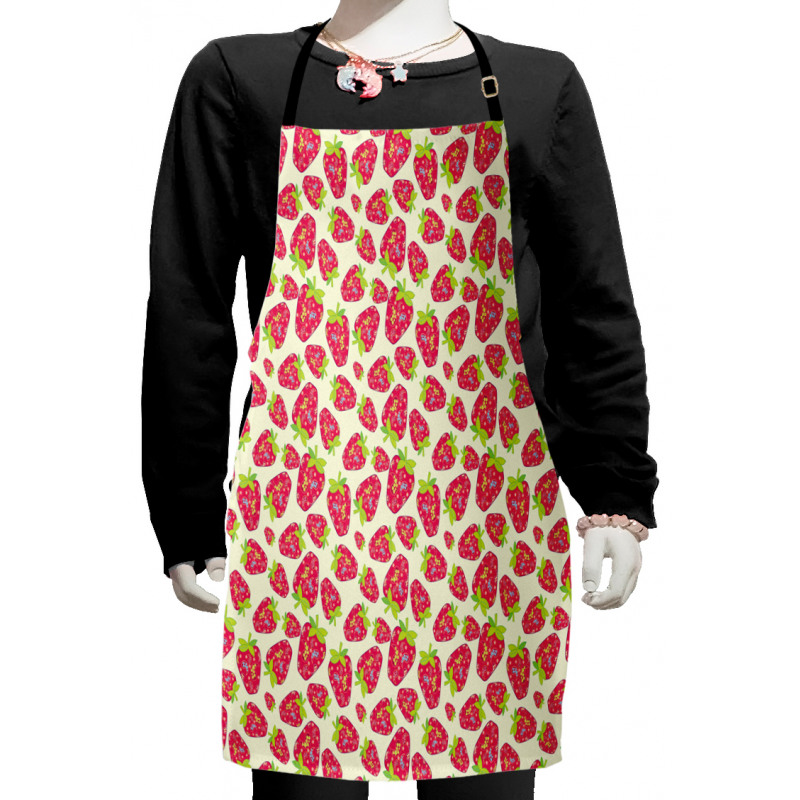 Fruit Paisley Motifs Kids Apron