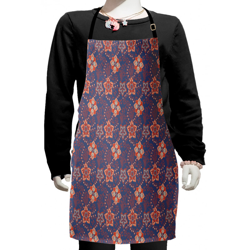 Flower Scroll Swirls Kids Apron