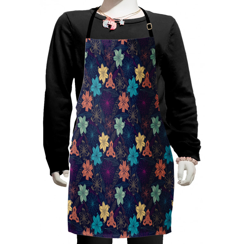 Exotic Hibiscus Design Kids Apron