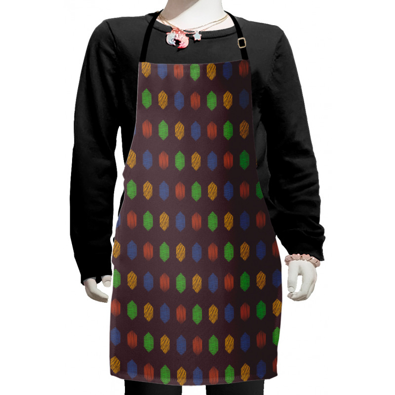 Hand Drawn Hexagons Kids Apron