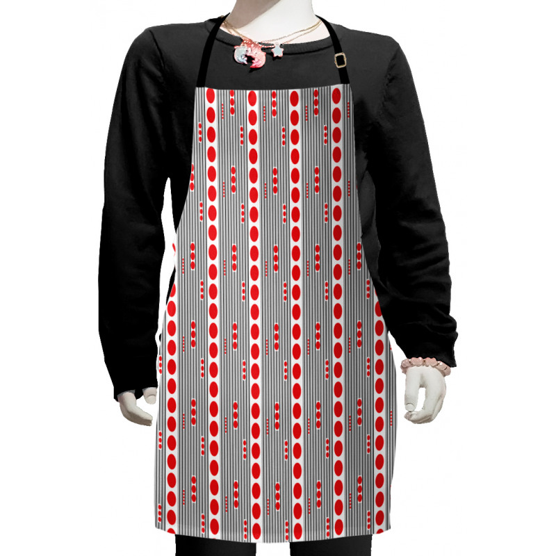 Black Stripes Circles Kids Apron